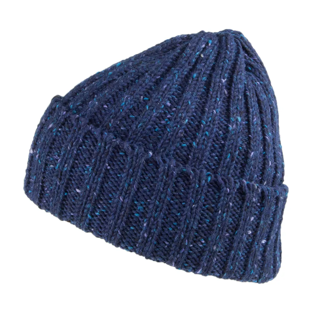 Highland 2000 Kilcarra Wool Cuffed Beanie Hat - Navy Blue