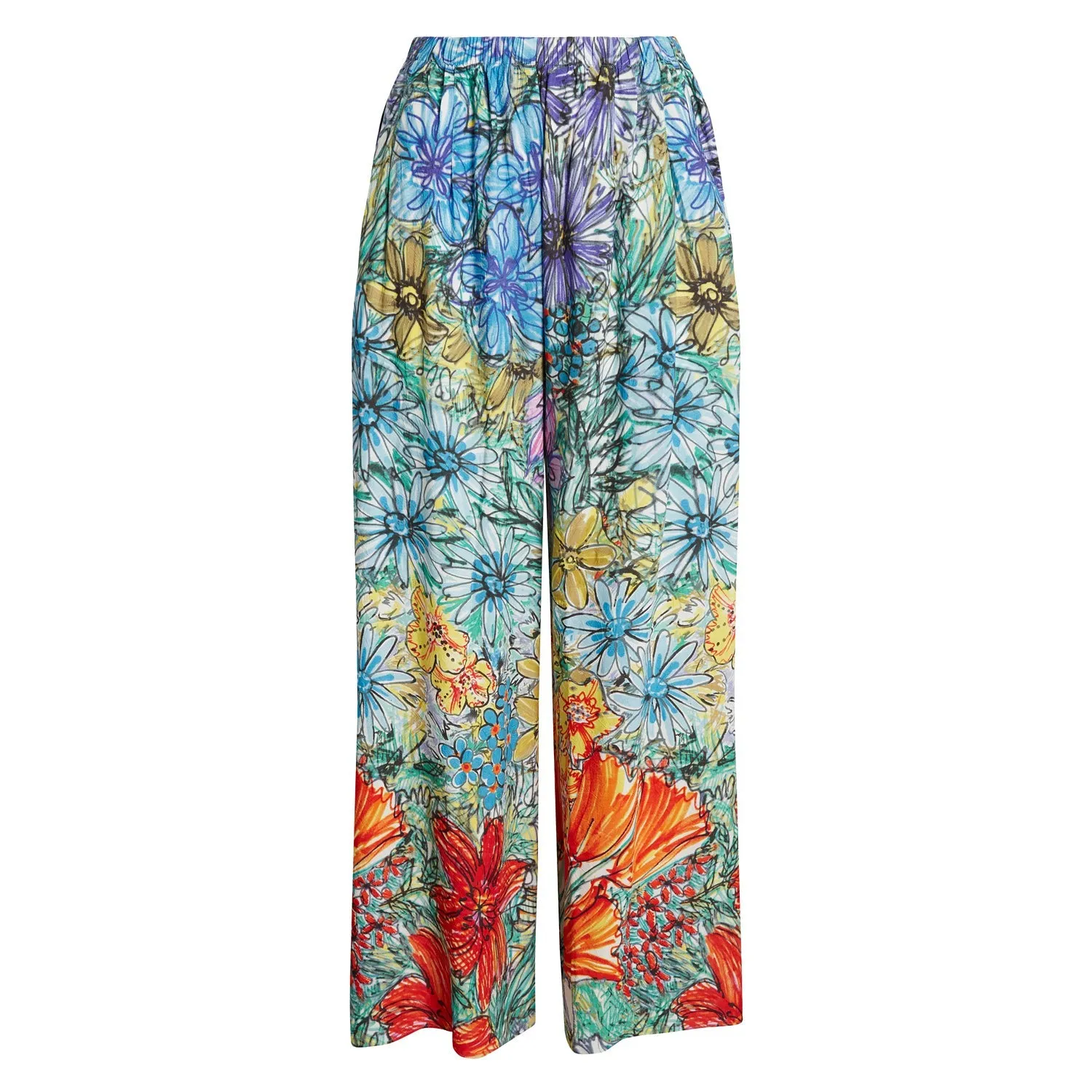 Jams World Long Wide Leg Pants - Eden