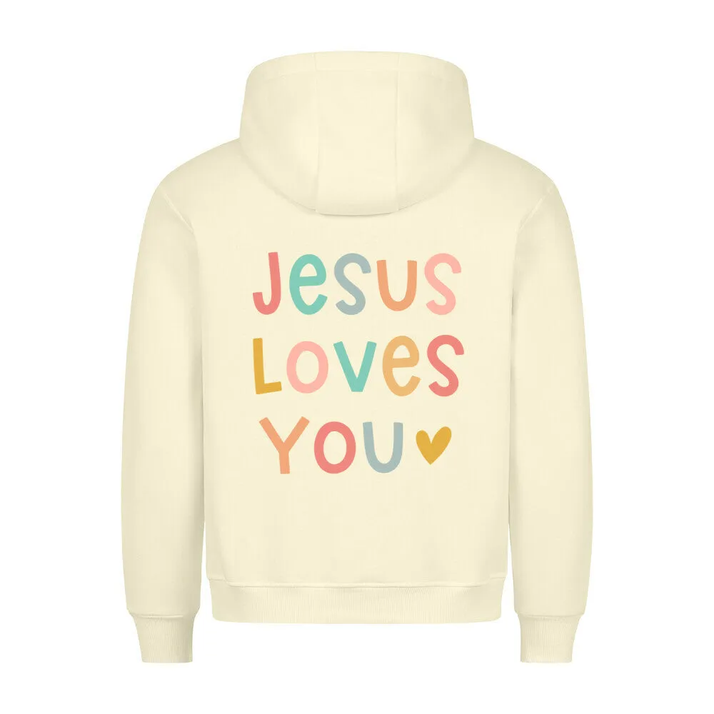 Jesus loves you pastell Hoodie BackPrint