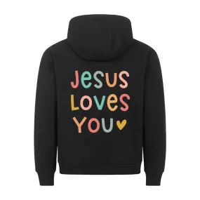 Jesus loves you pastell Hoodie BackPrint