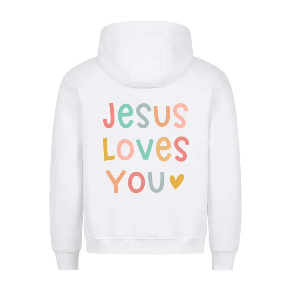 Jesus loves you pastell Hoodie BackPrint