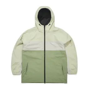 LINE BLOCK HOODED JACKET CREAM KHAKI