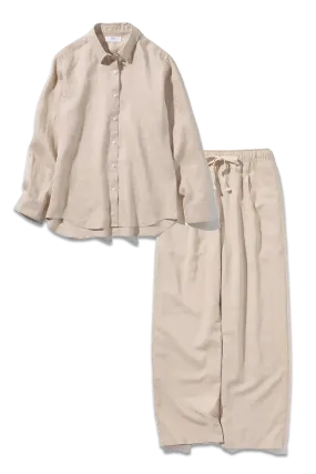 Linen Shirt & Trousers, Beige