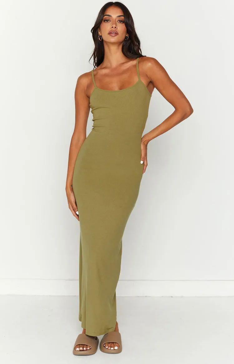 Melrose Khaki Maxi Dress