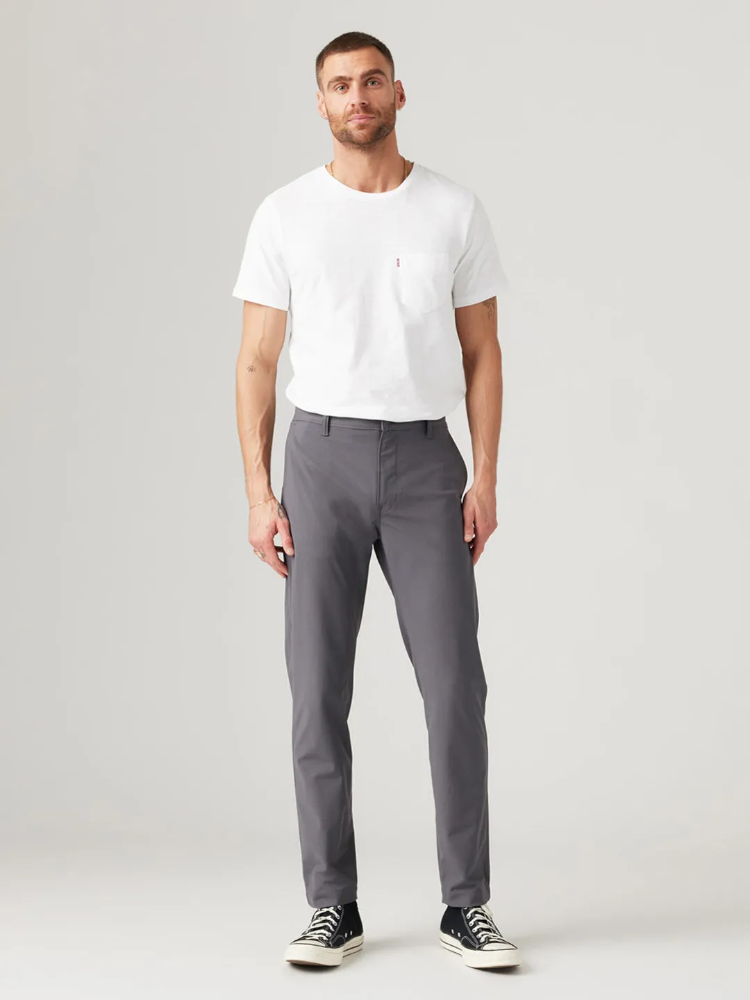 Men's Grey Regular Fit Chinos