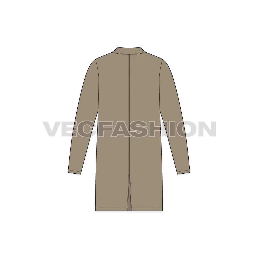 Mens Rain Coat or Mackintosh Coat Vector Template