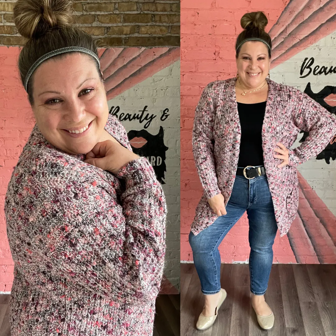 Mixed Berry Over-Sized Cardigan