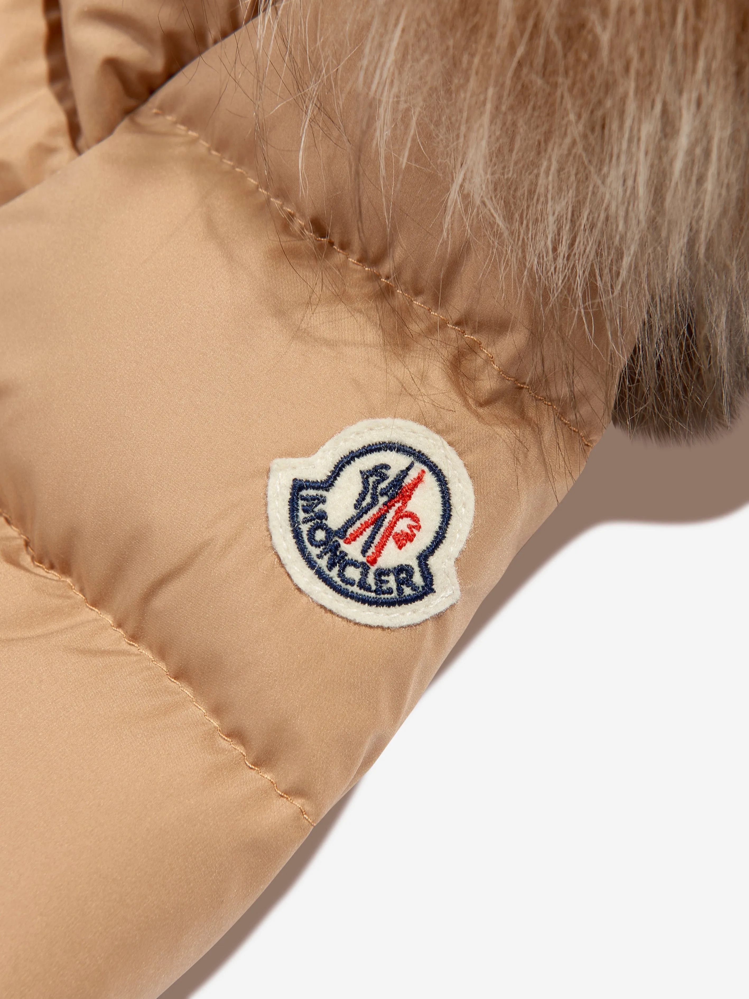 Moncler Enfant Girls Down Padded Boedette Jacket in Beige