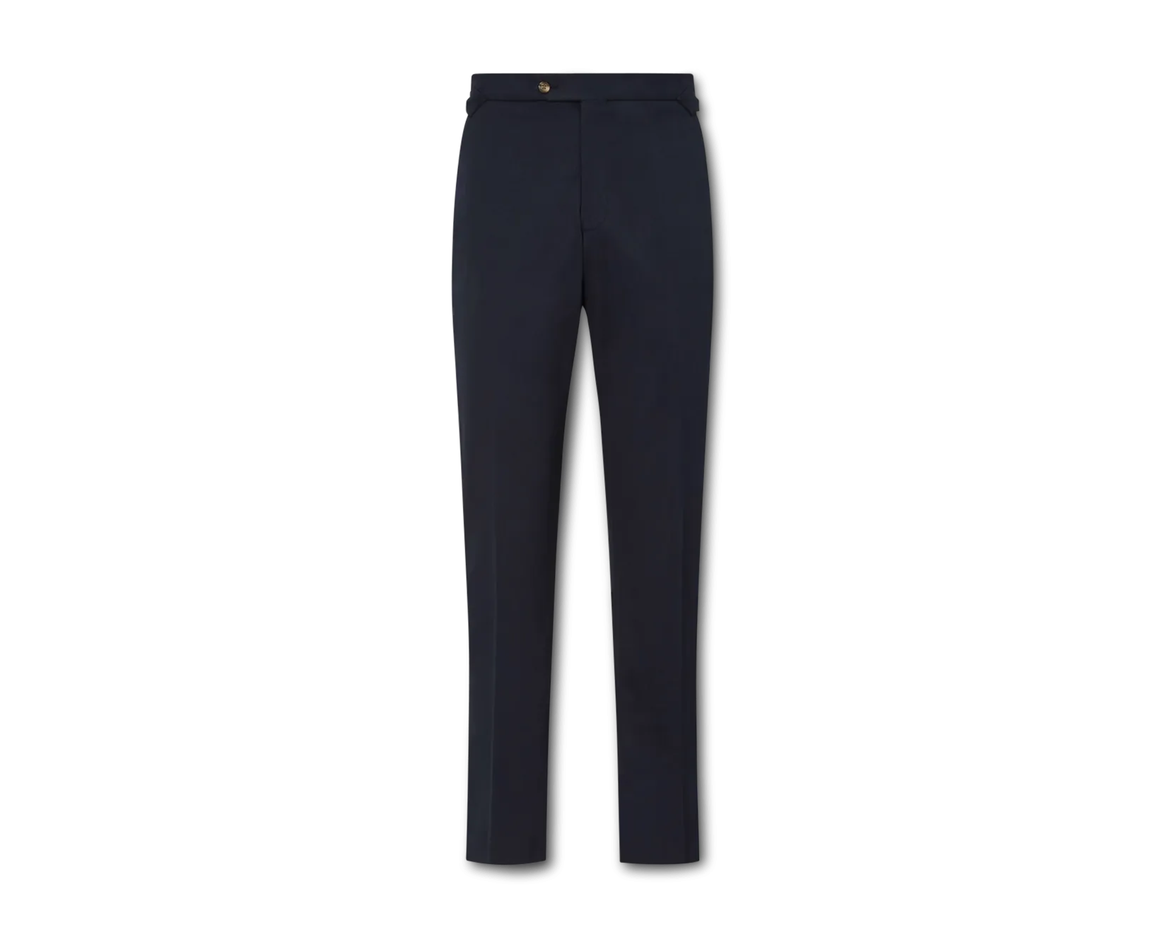 Navy Flat Front Cotton Chinos