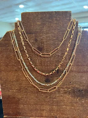 Neutral 4 tier Necklace