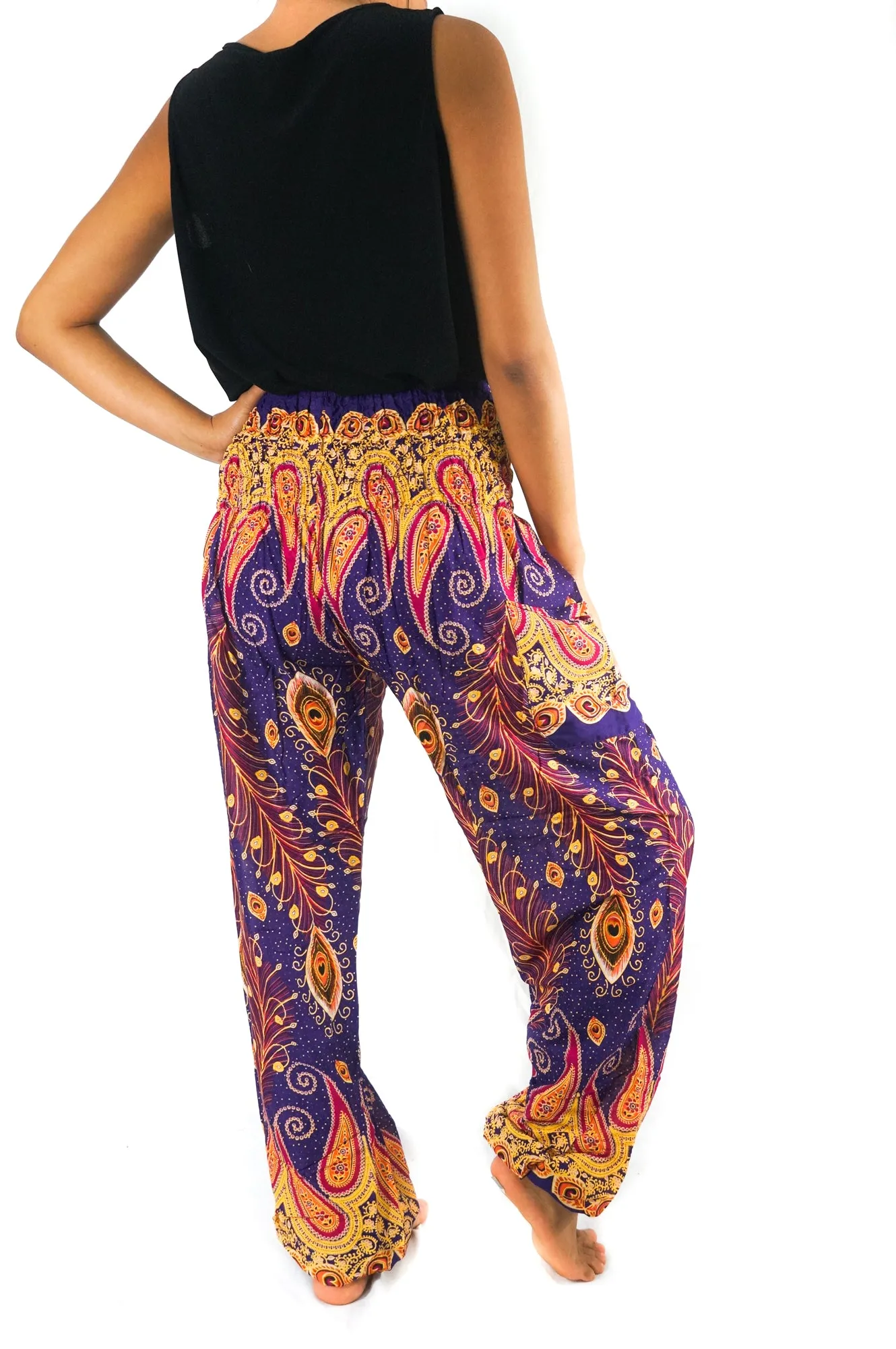 New Puple Peacock Boho Hippie Gypsy Pants