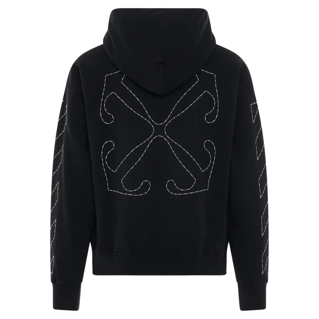 Off-White Off Stitch Diag Design Skate Fit Black Hoodie