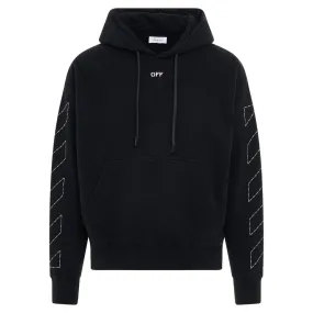 Off-White Off Stitch Diag Design Skate Fit Black Hoodie