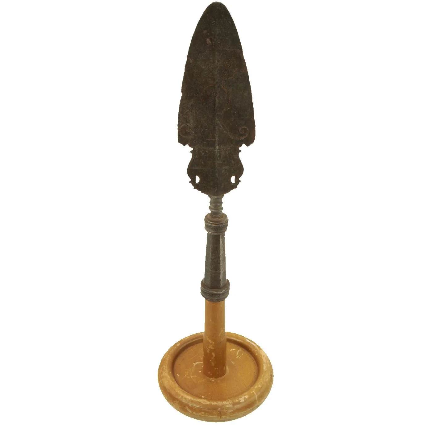 Original 18th Century English Era Sergeant's Spontoon Spearhead with Queen Anne Royal Cypher c.1702-1714