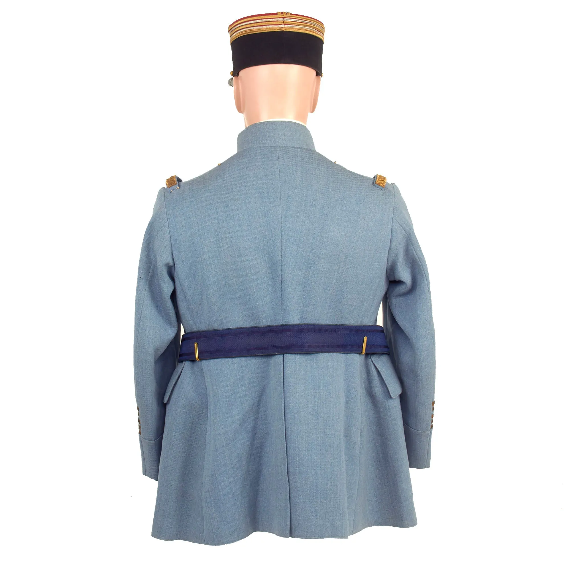 Original France WWI Pilot Armée de l'Air French Air Service Officer’s Uniform Set With Tunic, Trousers, Sword Belt, Kepi and 1882 Pattern Officers Sword With Scabbard - 5 Items