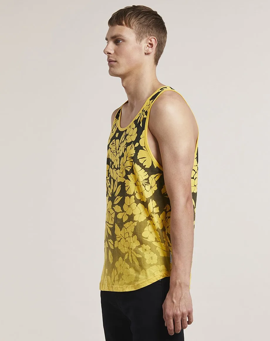 ORVAR PRINTED MENS VEST | BLACK YELLOW