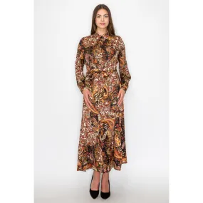 Paisley Belted Dress