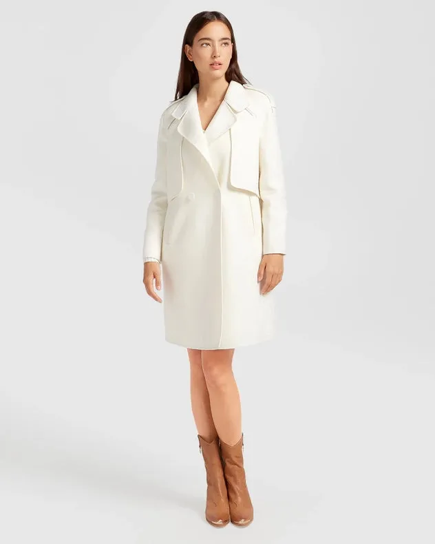 Palm City Wool Blend Coat White