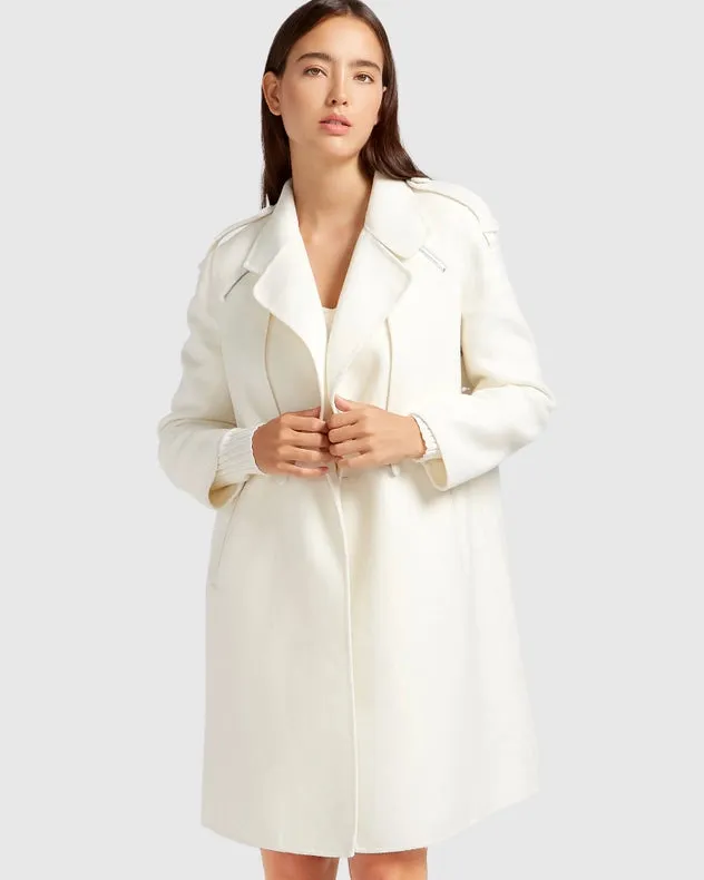 Palm City Wool Blend Coat White