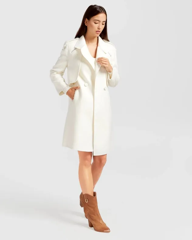 Palm City Wool Blend Coat White