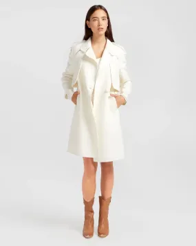 Palm City Wool Blend Coat White