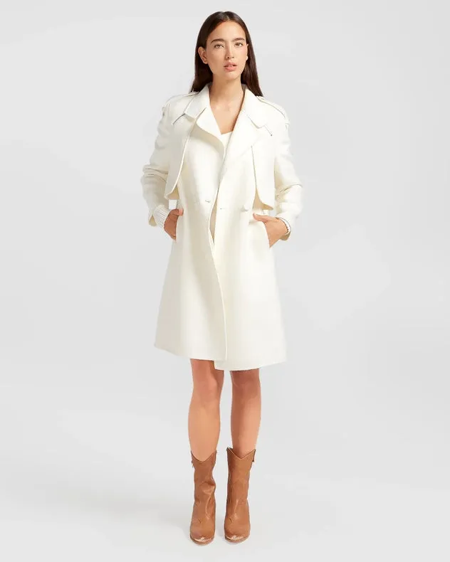 Palm City Wool Blend Coat White