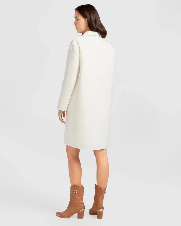 Palm City Wool Blend Coat White