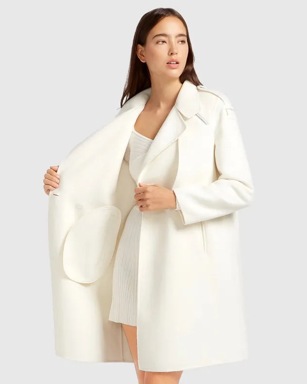 Palm City Wool Blend Coat White