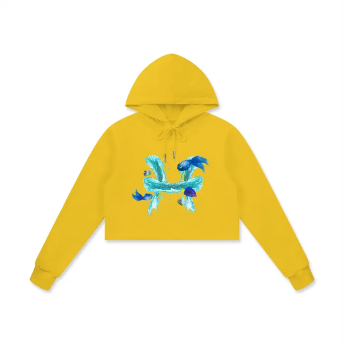 Pisces Cotton Cropped Hoodie