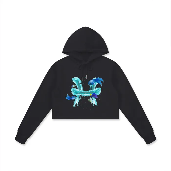 Pisces Cotton Cropped Hoodie