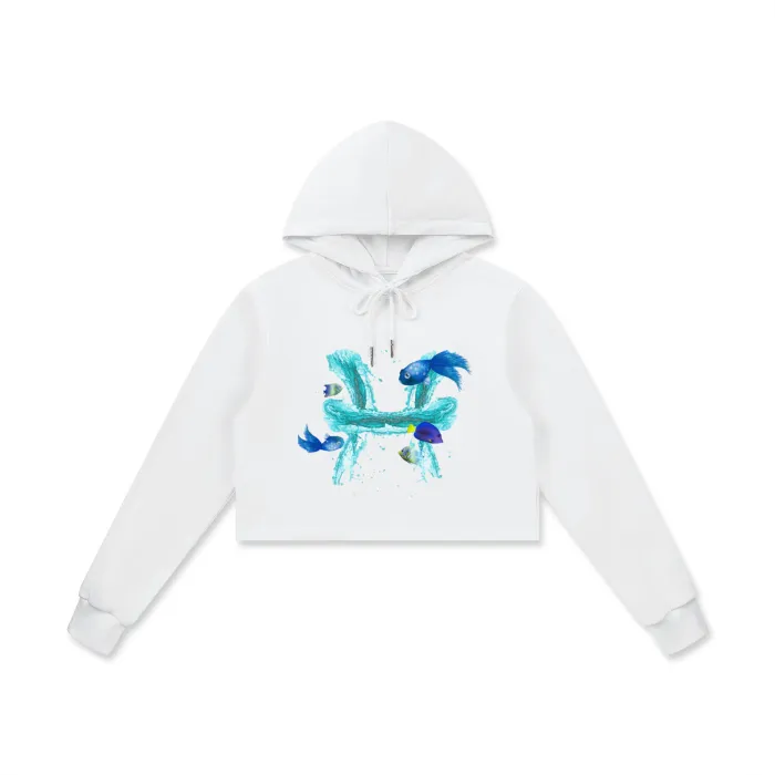 Pisces Cotton Cropped Hoodie