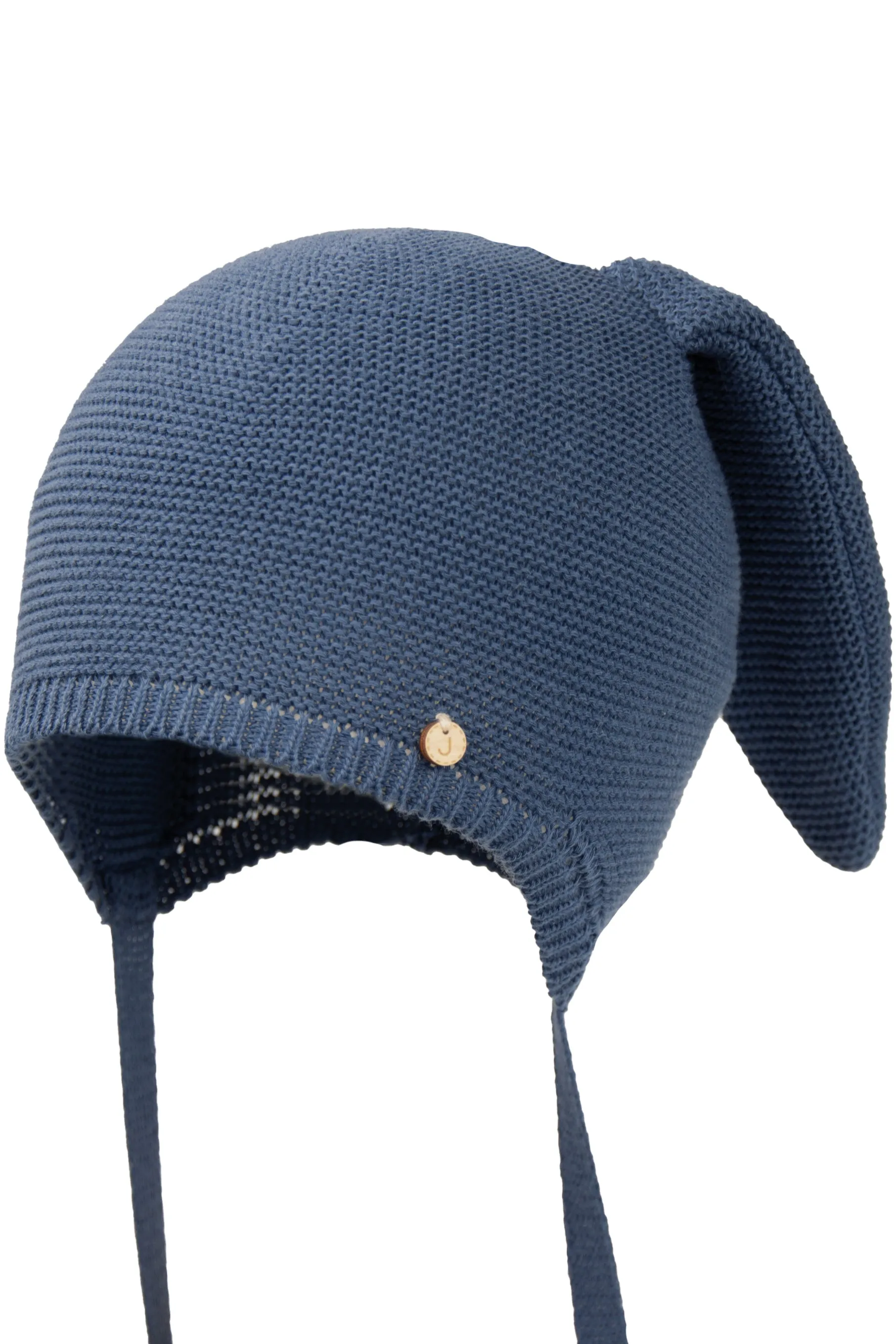 "Bugs" Denim Blue Knit Bunny Hat