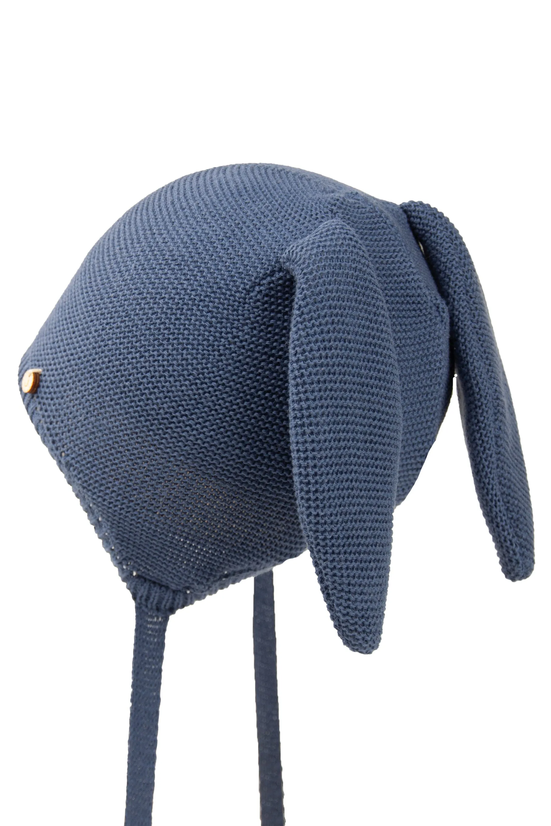 "Bugs" Denim Blue Knit Bunny Hat