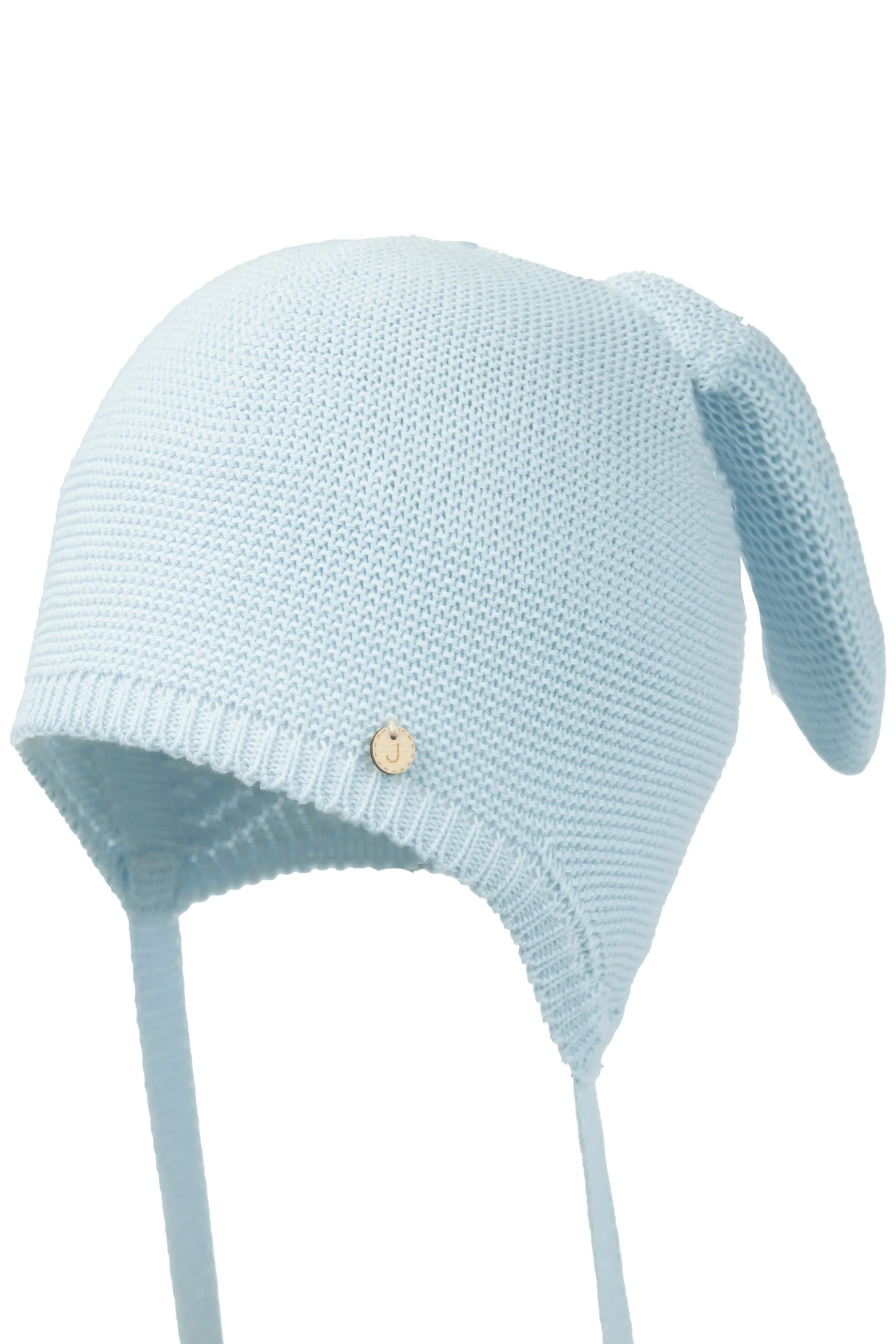 "Bugs" Light Blue Knit Bunny Hat