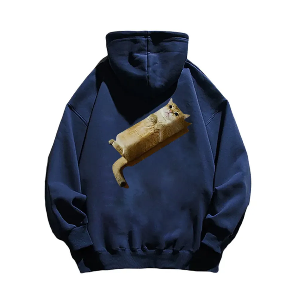 "Square Little Lazy Cat" Hoodie