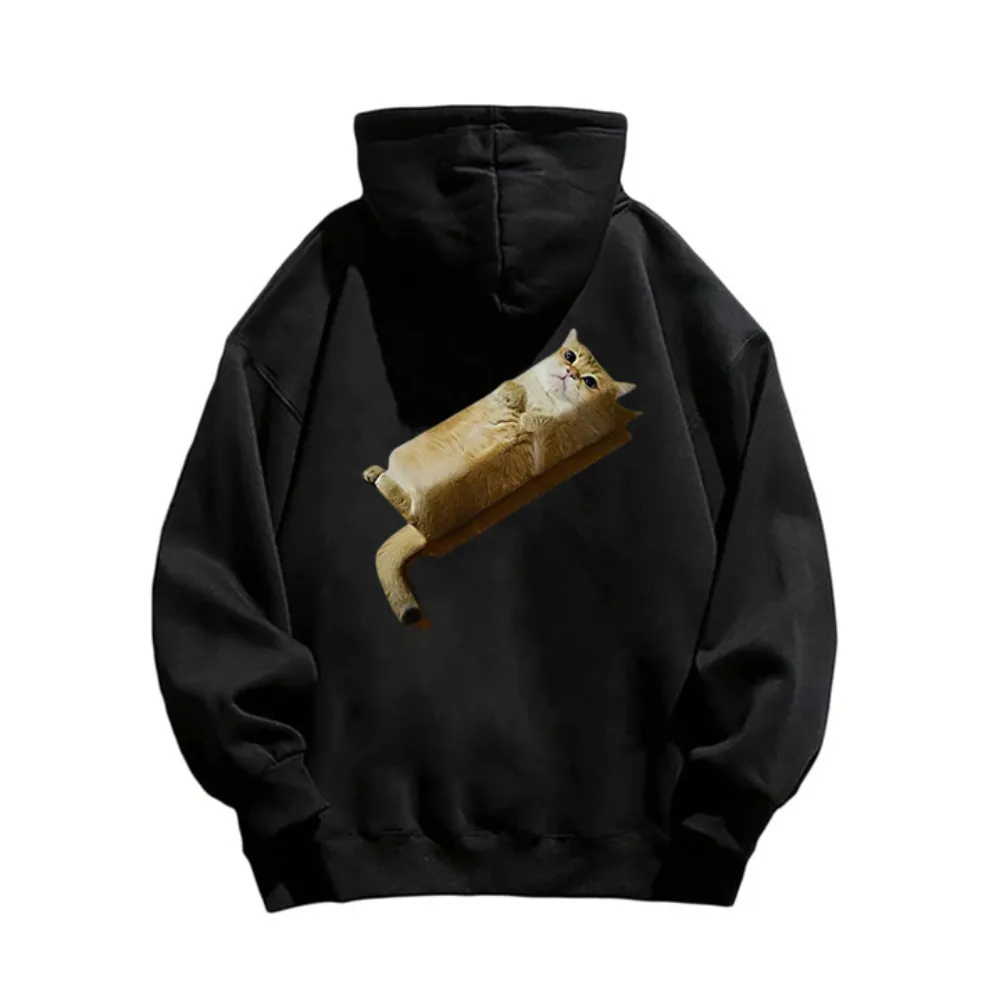 "Square Little Lazy Cat" Hoodie