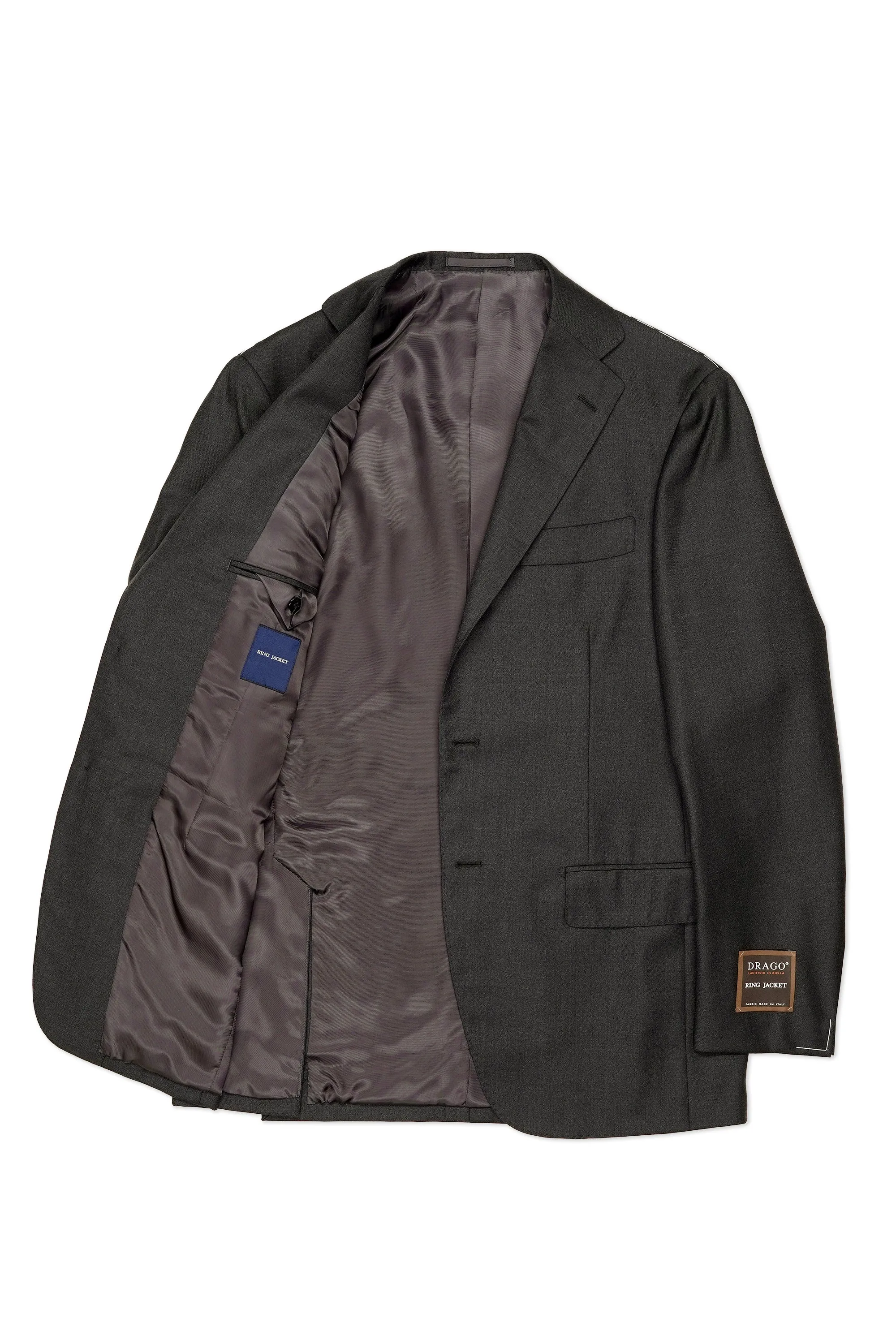 Ring Jacket 184OL Charcoal Twill Wool Suit