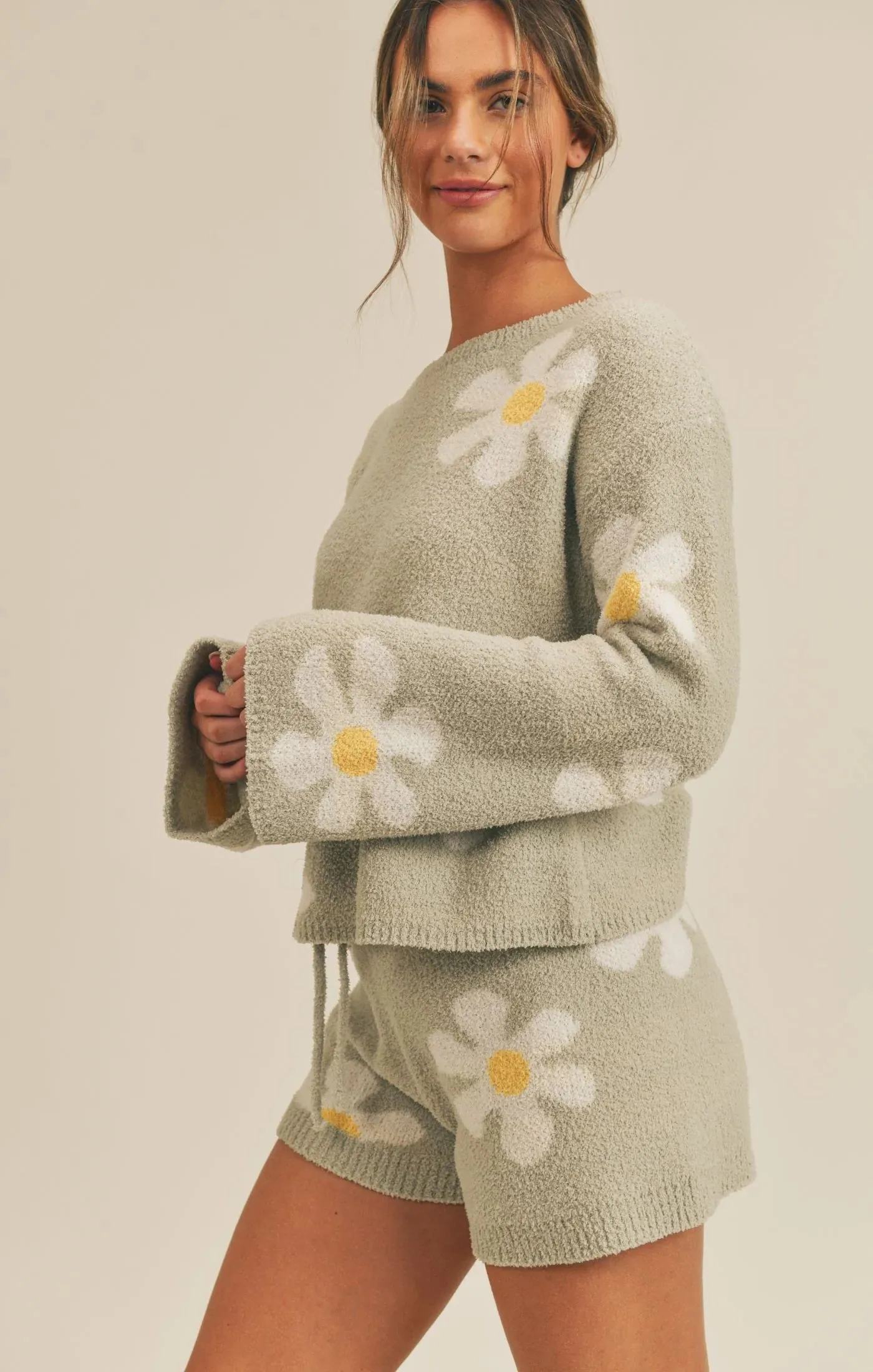 Sadie & Sage Flower Power Plush Sweater