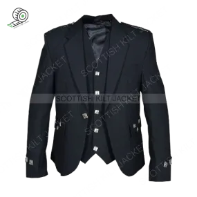 Scottish Argyll Kilt Jacket With Vest Gauntlet Style Cuffs