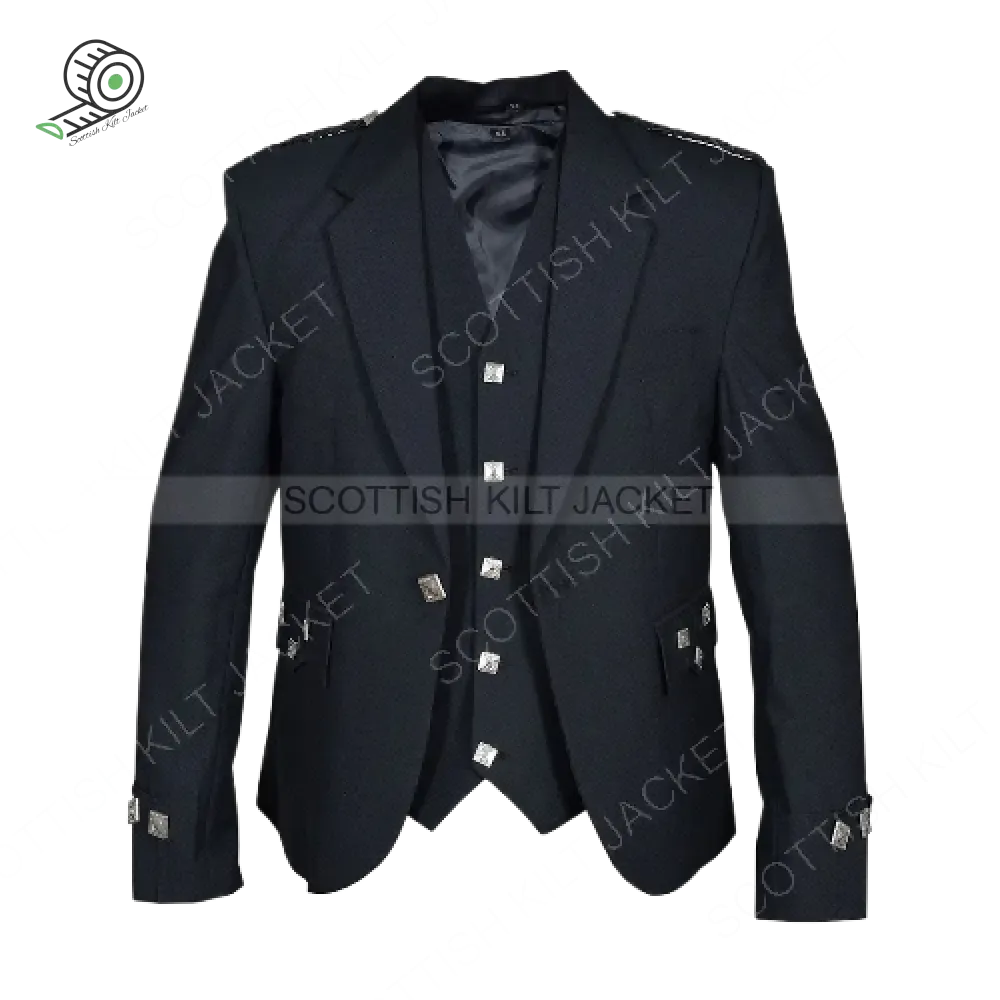 Scottish Argyll Kilt Jacket With Vest Gauntlet Style Cuffs