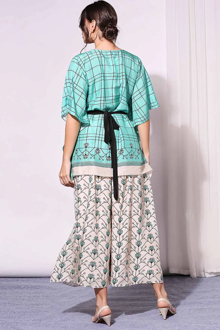 Sea Green Kaftan & Pant Co-Ord Set