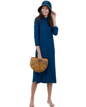 SHD Navy Half Button Swim Shirt Dress