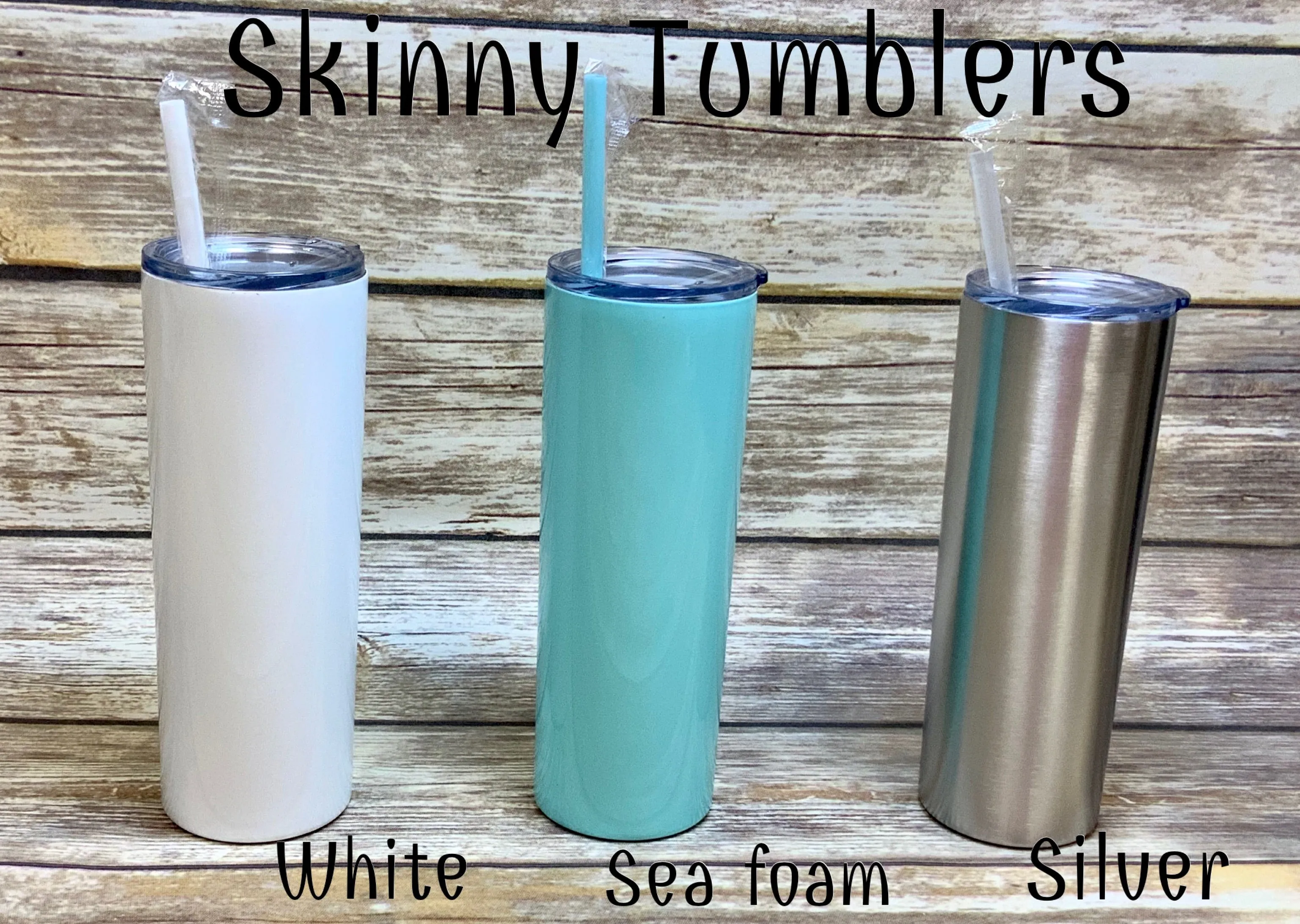 Skinny 20 oz Stainless Steel Tumbler with matching straw