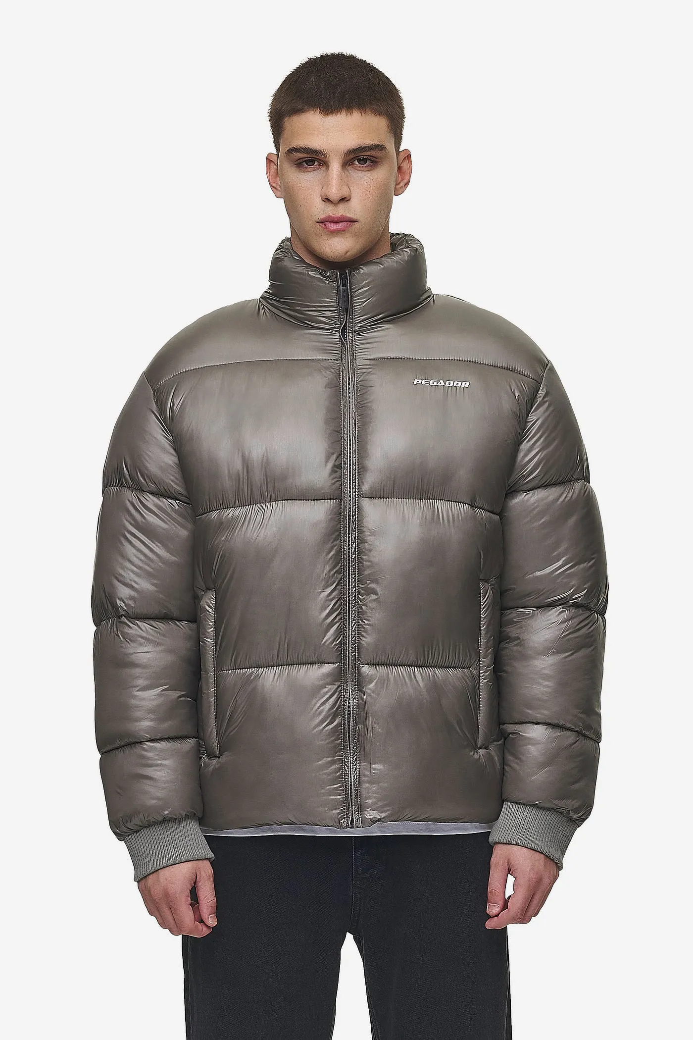 Solin Light Glossy Puffer Jacket Rock Grey