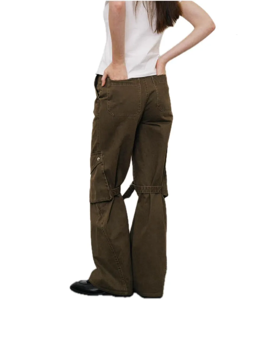 Standard Washed Cargo Pants in Brown