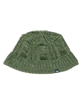 Stüssy Cable Knit Bucket Hat Olive