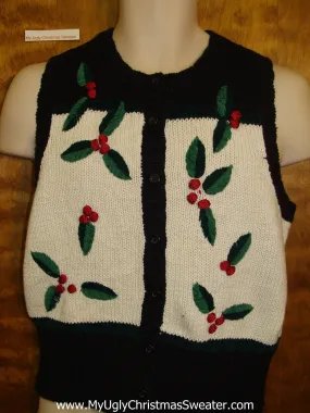 Super Cheap Ugliest Christmas Sweater Vest with Ivy