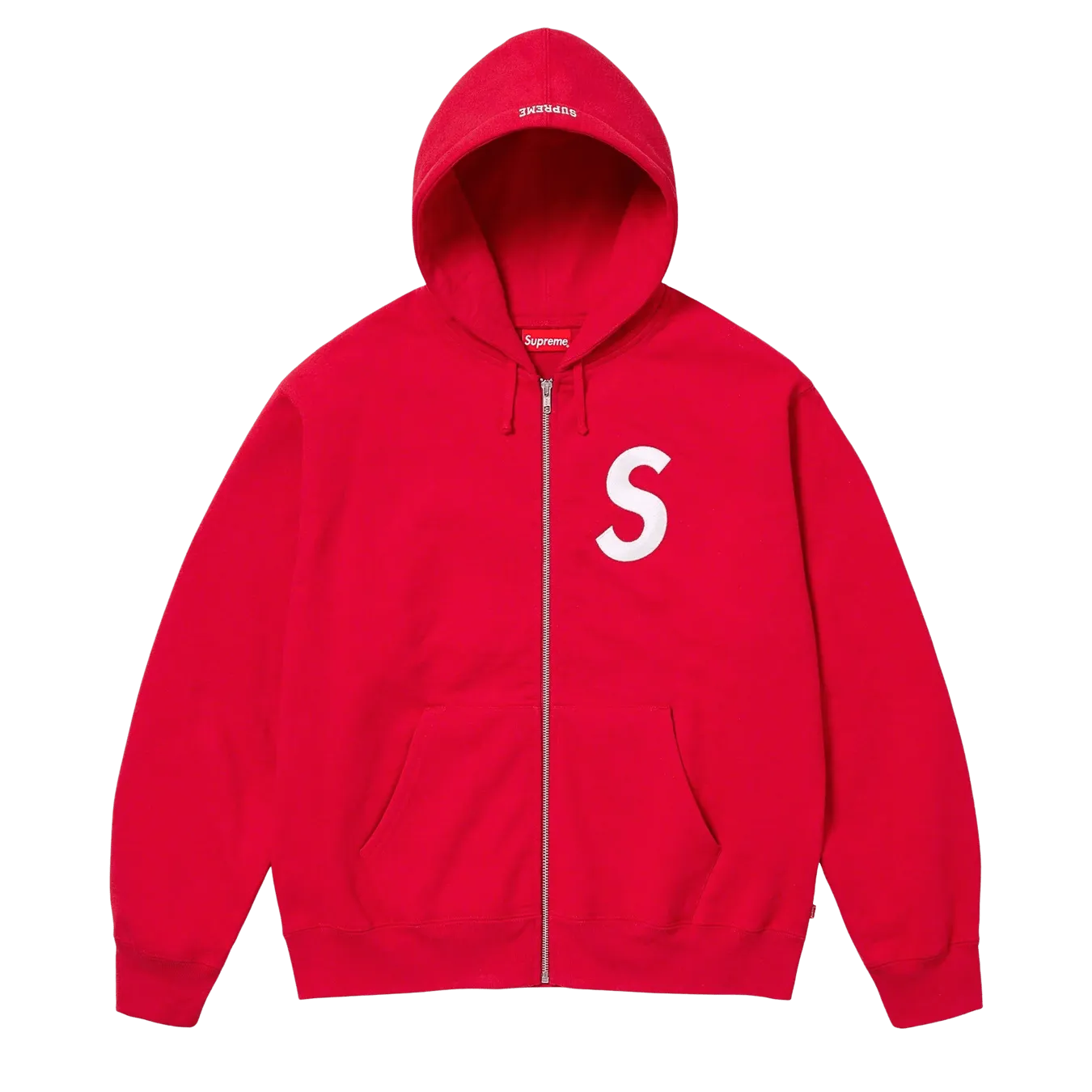 Supreme S Logo Zip Up Hooded Sweatshirt 'Red'