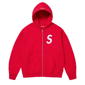 Supreme S Logo Zip Up Hooded Sweatshirt 'Red'