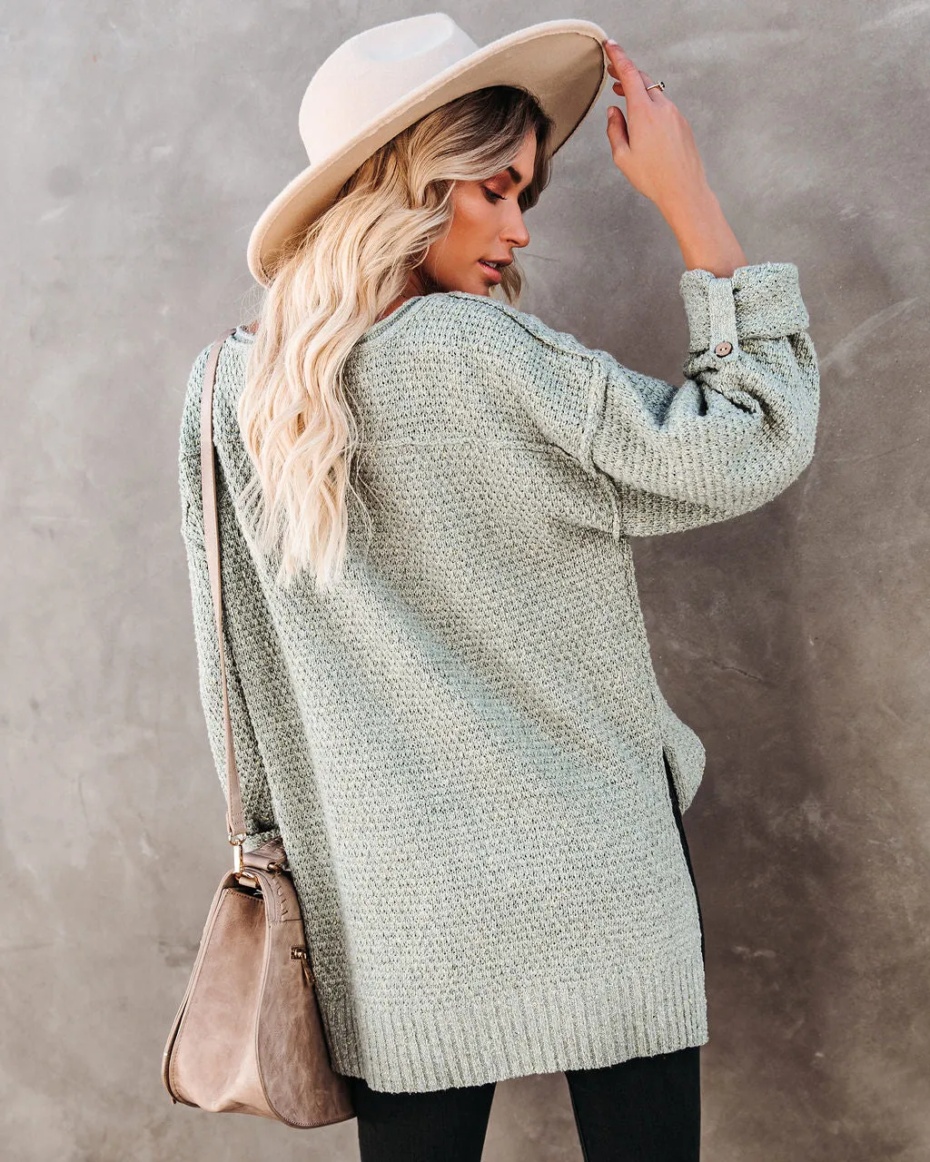 Trev Speckled Knit Henley Sweater